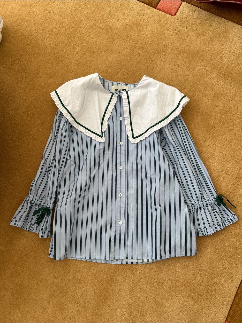 Damson Madder Blue & Green Striped Pajama Set - Picture 3 of 6